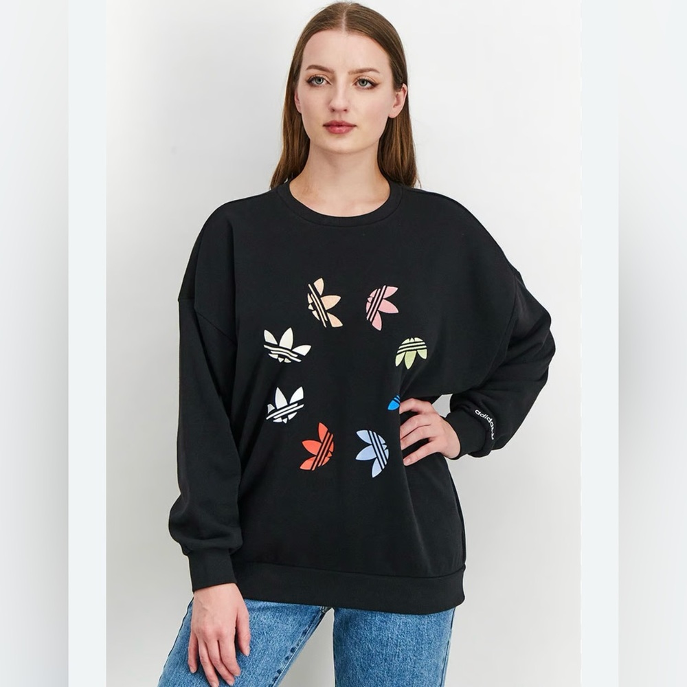 Adidas rainbow black sweatshirt